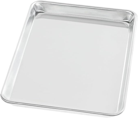 Chef Approved 18" Wide Aluminum Sheet Pan | Professional Quarter Size Heavy Duty Baking Bread Bun with Rectangular Shape for Restaurant Kitchen Pantry | Closed Bead, 13"W x 9.5"D x 1.13"H, 20-Gauge