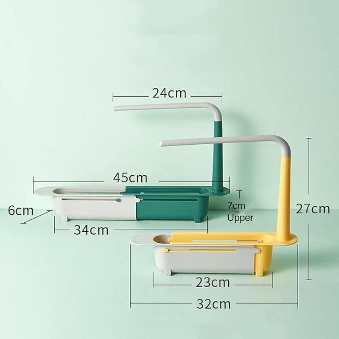 Kitchen Sink Storage Rack Telescopic Drain Basket rag Finishing Rack Household dishwashing rag Storage Rack (Color : Gray, Size : 32 * 27cm) (Gray 32 * 27cm)