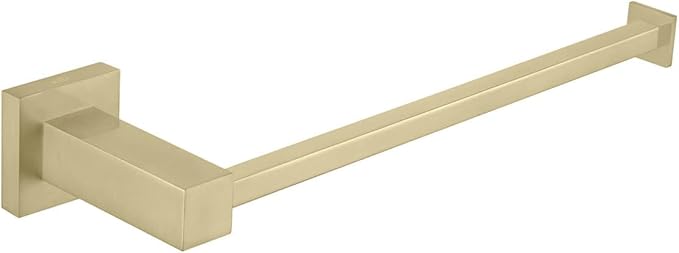 KIBI Cube 10 Inch Hand Towel Bar | Solid Brass Wall Mounted Bathroom Towel Holder for Small Spaces | Modern & Durable Design | Rust-Resistant Finish (Brushed Gold, KBA1503)