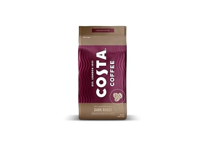Costa Coffee Ground Dark Roast Coffee, Bold & Chocolatey 12 Oz Bag, Perfect for Drip, French Press & Pourover, The Finest Slow Roasted 100% Arabica Beans