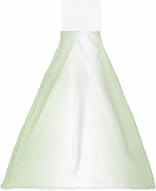 Alandar Home Kitchen Tie Towel Set of 1, Light Green White Ombre Minimalist Absorbent Soft Hand Towels for Bathroom Hanging Towels, Modern Ombre Art Fast Drying Cleaning Cloth with Loop