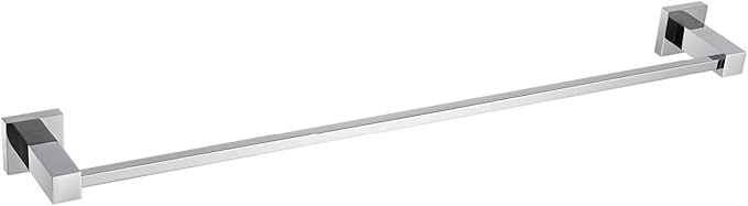 KIBI Cube 24 Inch Bathroom Towel Bar | Wall Mounted Solid Brass Towel Hanger with Corrosion-Resistant Finish | Sleek and Durable Towel Holder for Bathroom Organization (Chrome Finish, KBA1504)