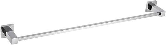 KIBI Cube 24 Inch Bathroom Towel Bar | Wall Mounted Solid Brass Towel Hanger with Corrosion-Resistant Finish | Sleek and Durable Towel Holder for Bathroom Organization (Chrome Finish, KBA1504)