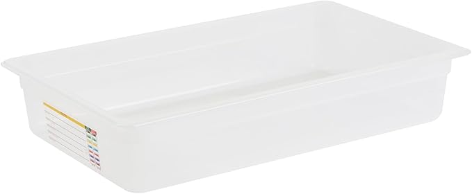 Restaurantware Food Storage Container 10 Pack of 20.7 x 12.6 x 3.9 Inches Plastic Stackable Storage Box White Reusable Label Container Dishwasher Safe For Restaurants And Kitchens