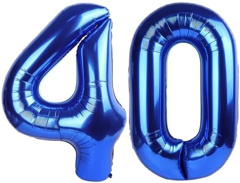 Number Balloons 40 In 40 Numbers, 40th Birthday Decorations for Women Men, Dark Blue Birthday Party Decorations Big Balloons for Wedding, Celebration Party, Graduations