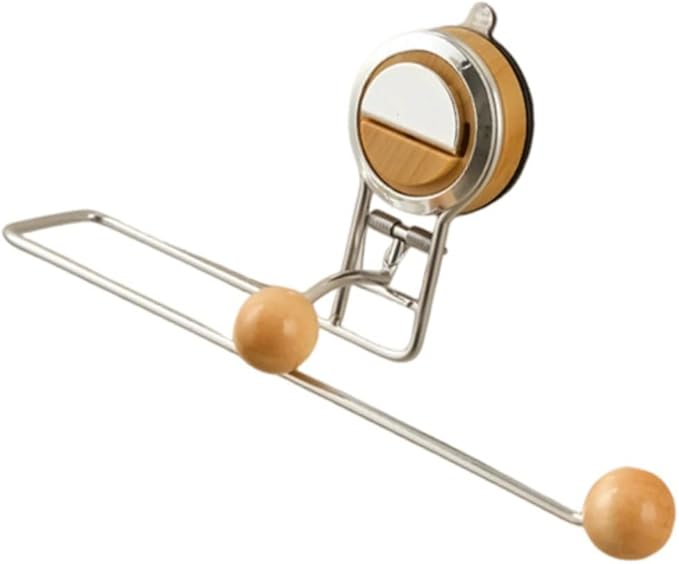 Space Efficient Kitchen Paper Towel Organizers Suction Wall Mount Rustproof Stainless Steel Wood Materials Stainless Steel Towel Rack