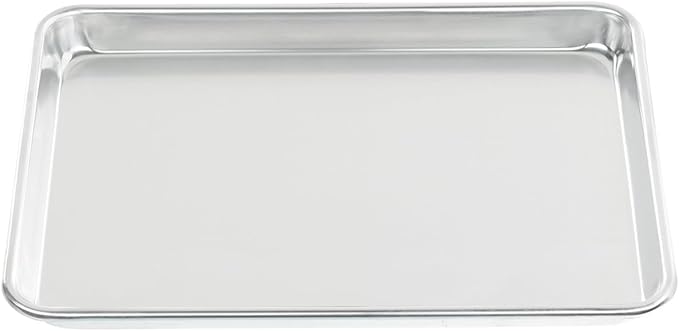 Chef Approved 18" Wide Aluminum Sheet Pan | Professional Quarter Size Heavy Duty Baking Bread Bun with Rectangular Shape for Restaurant Kitchen Pantry | Closed Bead, 13"W x 9.5"D x 1.13"H, 20-Gauge
