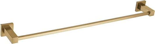 KIBI Cube 24 Inch Bathroom Towel Bar | Wall Mounted Solid Brass Towel Hanger with Corrosion-Resistant Finish | Sleek and Durable Towel Holder for Bathroom Organization (Brushed Brass, KBA1504)