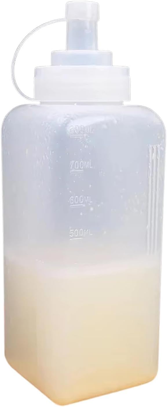 Sauce Storage Bottles, Refillable Dispenser Set, Wide Mouth Fixture with Leak Proof Build, Large Container with Scale Details, 2.95x2.95x9.84 inches Kitchen Accessory, Household Organizer for Salad