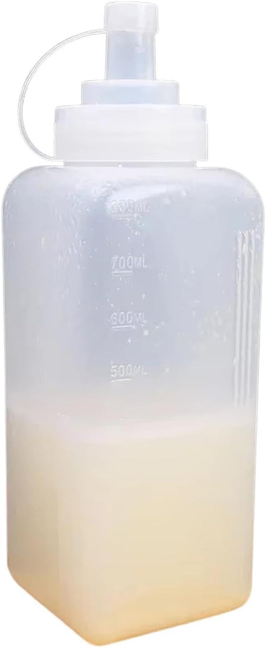 Sauce Storage Bottles, Refillable Dispenser Set, Wide Mouth Fixture with Leak Proof Build, Large Container with Scale Details, 2.95x2.95x9.84 inches Kitchen Accessory, Household Organizer for Salad