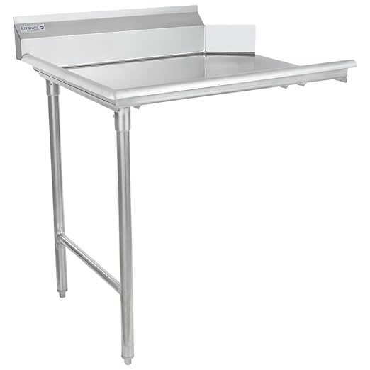 EMPURA 36" Wide Stainless Steel Clean Dishtable with Backsplash | Straight Design Left Hand Side Commercial Worktop table for Restaurant Diner Cafeteria Kitchen | 36"W x 30"D x 41.5"H, 16 Gauge, NSF