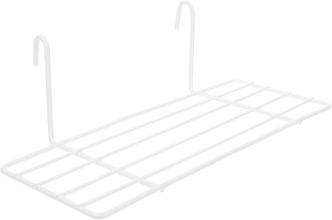 Veemoon Panel Shelf White Wire Storage Basket Rack for Organized Wall Display for Kitchens Pantries and Bathrooms Interlocking Straight Shelf Design