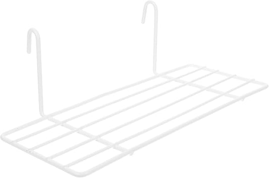 Veemoon Panel Shelf White Wire Storage Basket Rack for Organized Wall Display for Kitchens Pantries and Bathrooms Interlocking Straight Shelf Design