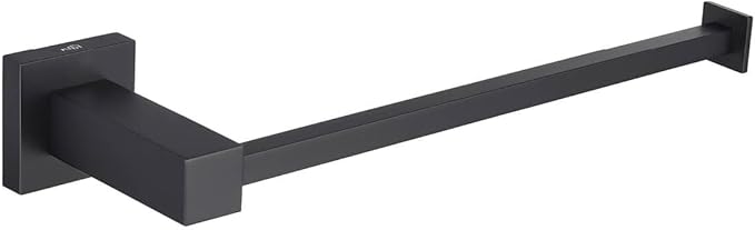 KIBI Cube 10 Inch Hand Towel Bar in Matte Black | Solid Brass, Wall Mounted, Rust-Resistant Finish Bathroom Towel Holder for Bathroom, Kitchen, Washroom | Modern & Durable Design (KBA1503MB)