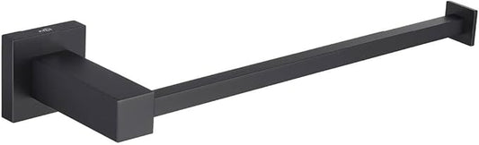 KIBI Cube 10 Inch Hand Towel Bar in Matte Black | Solid Brass, Wall Mounted, Rust-Resistant Finish Bathroom Towel Holder for Bathroom, Kitchen, Washroom | Modern & Durable Design (KBA1503MB)