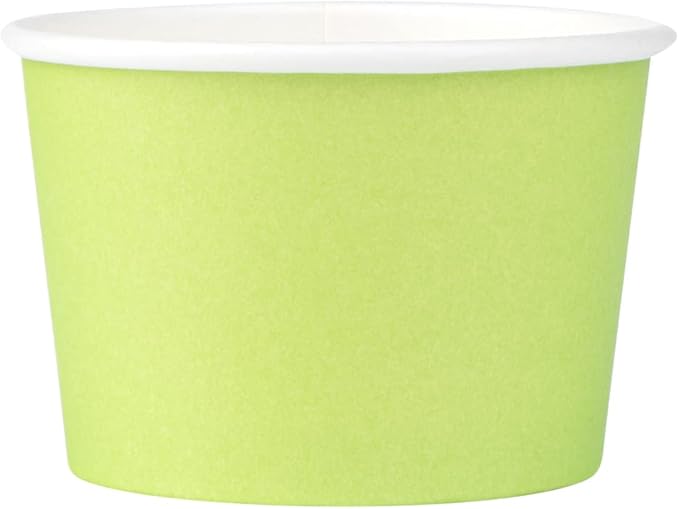 Coppetta 4 Ounce Dessert Cups, 50 Disposable Ice Cream Cups - Lids Sold Separately, Heavy-Duty, Green Paper Frozen Yogurt Bowls, For Hot And Cold Foods, Perfect For Gelato Or Mousse - Restaurantware