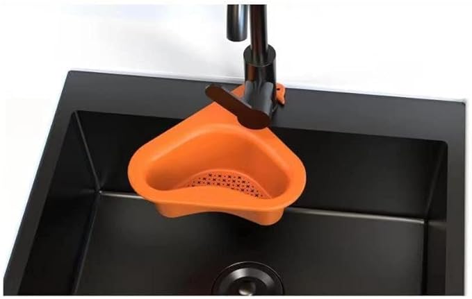 Zerodis Sink Strainers Basket,Hanging Drain Shelf,PP Sink Strainer Holder,Kitchen Bathroom Organizer, Material,No Punching Required,Multifunctional (green)