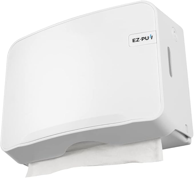 EZbrnd Wall Mount MULTIFOLD Paper Towel Dispenser for Kitchen/Bathroom/Office/RV/Airbnb, White, 3200-EZ