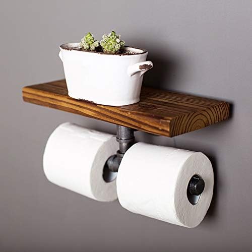 Retro Industrial Paper Towel Iron Pipe Bathroom Rack Toilet Roll Kitchen