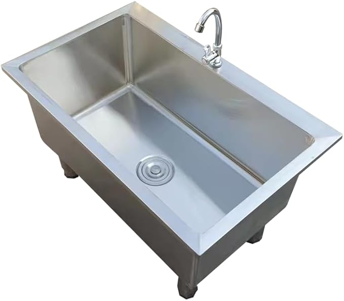 Freestanding Utility Sink,Slop Sinks,Stainless Steel Floor Mount Mop Sink, Commercial Kitchen Sink,Utility Sink Basin for Basements, Garages(80x40x50cm /3 4x1 7x19.6in