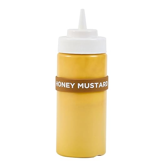 Restaurantware Silicone Squeeze Bottle Band 10 Count 2.75 Inch Dishwasher Safe Condiment Identification Band, Honey Mustard Brown Non-Slip Label Band for Condiment Labeling at Restaurants, Food Trucks