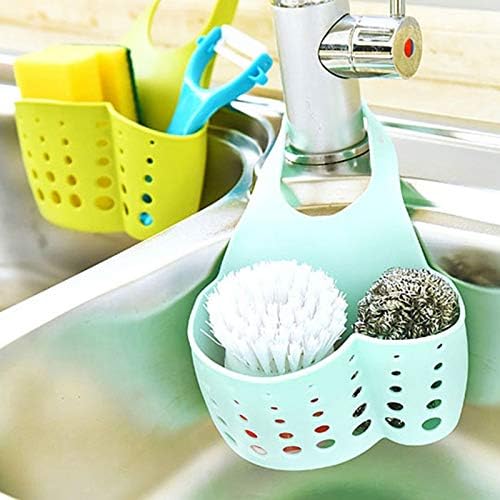 1Pcs Kitchen Organizer Adjustable Snap Sink Soap Sponge Holder Kitchen Hanging Drain Basket Kitchen Gadgets (Color : B) (A)