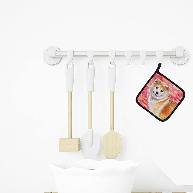 Caroline's Treasures BB9765PTHD Shiba Inu Love Pair of Pot Holders, Red Kitchen Heat Resistant Pot Holders Sets Oven Hot Pads for Cooking Baking BBQ, 7 1/2 x 7 1/2