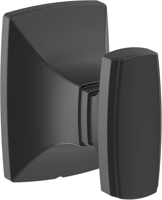 Amerock BH36010MB | Matte Black Single Robe Hook | 2-5/8 in. (67 mm) Length Towel Holder | Highland Ridge | Towel Hook for Bathroom | Bathroom Hardware | Bath Accessories