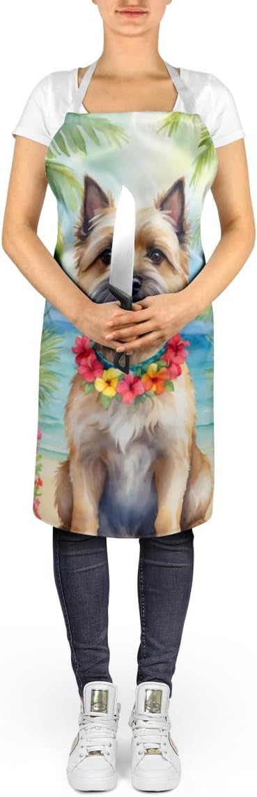 Caroline's Treasures Cairn Terrier Luau Apron Cooking Kitchen Server Baking Crafts Gardening for Adult Women Men, Unisex, Large, Multicolor