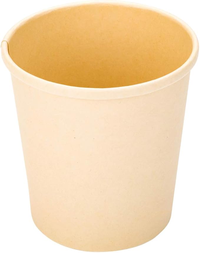 Restaurantware-Bio Tek 16 Ounce Disposable Soup Cups, 25 Microwavable Paper Soup Cups - Vented Lids Sold Separately, Hot And Cold Foods, Bamboo Paper To Go Soup Containers, For Desserts Or Treats