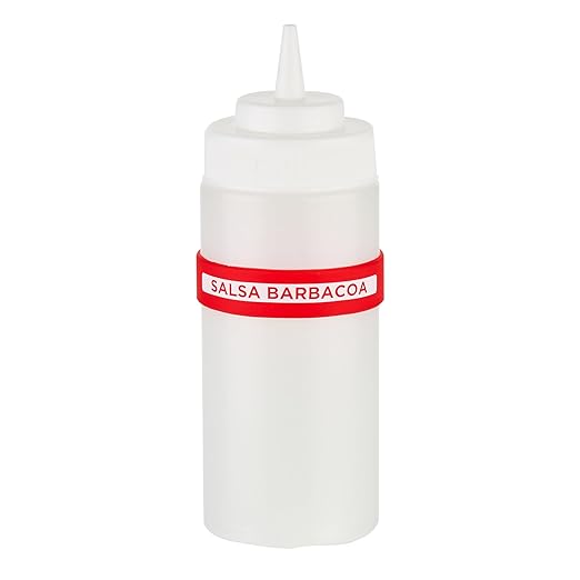 Restaurantware Silicone Squeeze Bottle Band 10 Count 2.75 Inch Dishwasher Safe Condiment Identification Band, BBQ Red Non-Slip Label Band for Condiment Labeling at Restaurants, Food Trucks