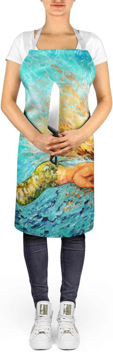 Caroline's Treasures Mermaid After Your Heart Apron Cooking Kitchen Server Baking Crafts Gardening for Adult Women Men, Unisex, Large, Multicolor