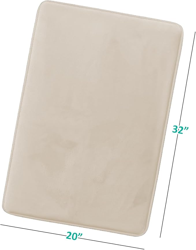 Clara Clark Bathroom Rugs, Velvet Memory Foam Bath Mat, Non-Slip Bath Rugs, Machine Wash, Dries Quickly, Ultra Soft Plush Bath Mats for Bathroom,