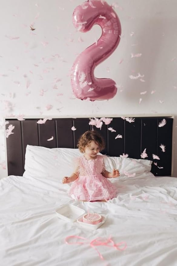 40 Inch 21 Number Balloons, Pearl Pink Birthday Decorations for Men Women, Birthday Balloon for 12 21st Photo Prop, Graduation, Celebration Party Decor