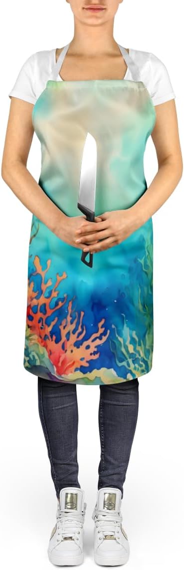 Caroline's Treasures Seaweed Apron Cooking Kitchen Server Baking Crafts Gardening for Adult Women Men, Unisex, Large, Multicolor