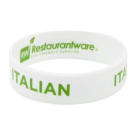 Restaurantware Silicone Squeeze Bottle Band 10 Count 2.75 Inch Dishwasher Safe Condiment Identification Band, Italian White Non-Slip Label Band for Condiment Labeling at Restaurants, Food Trucks