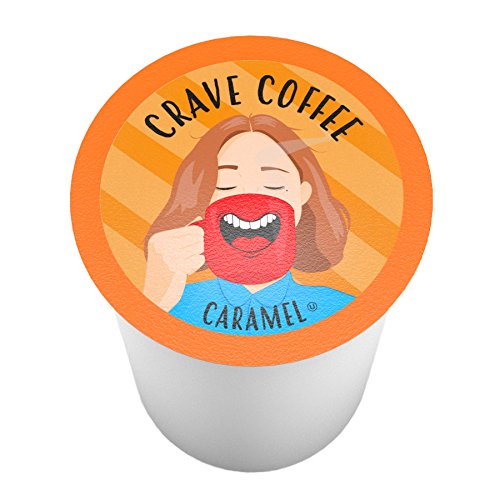 Crave Beverages Flavored Coffee Pods Compatible with 2.0 K-Cup Brewers, Single Serve Caramel, 40 Count