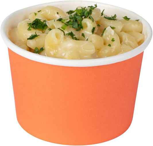 Coppetta 4 Ounce Dessert Cups, 200 Disposable Ice Cream Cups - Lids Sold Separately, Heavy-Duty, Orange Paper Frozen Yogurt Bowls, For Hot And Cold Foods, Perfect For Gelato Or Mousse - Restaurantware