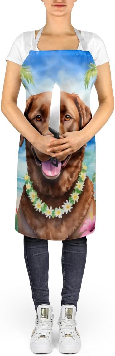 Caroline's Treasures Chesapeake Bay Retriever Luau Apron Cooking Kitchen Server Baking Crafts Gardening for Adult Women Men, Unisex, Large, Multicolor