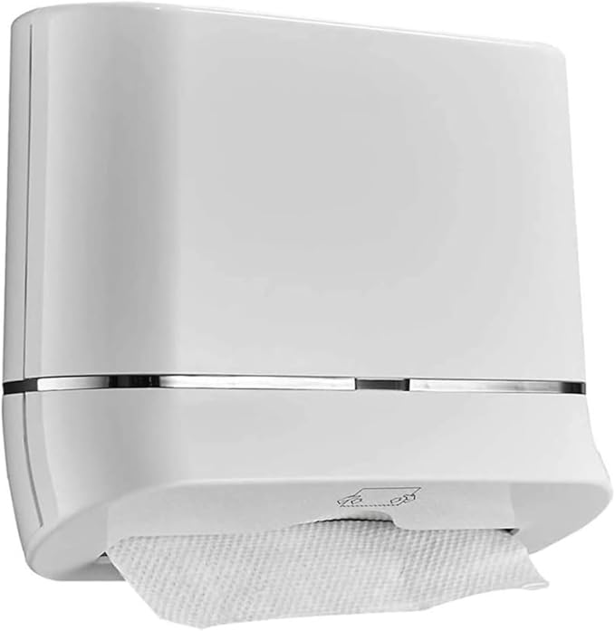Tissue Box Cover Paper Towel Dispenser Hand Tissue Dispenser Wall Mount, Compact Paper Towel Holder, Commercial for Bathroom Or Kitchen (Color : White, Size : One Size)