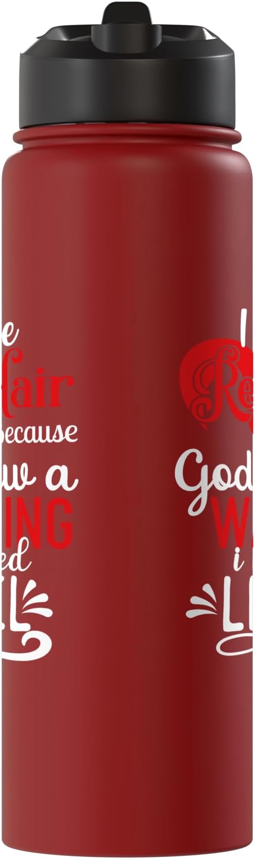 i have red hair because god knew i needed a warning label Stainless Steel Insulated Water Bottle