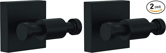 Franklin Brass MAX35-FB Maxted Wall Mounted Multi-Purpose Hook in Matte Black, 1 Count (Pack of 2)