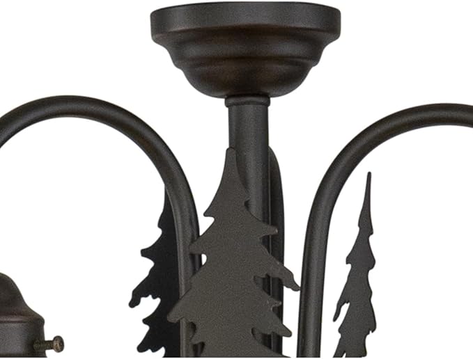 VAXCEL Bryce 3L LED Bronze Rustic Deer Mini Chandelier or Fan Light Kit