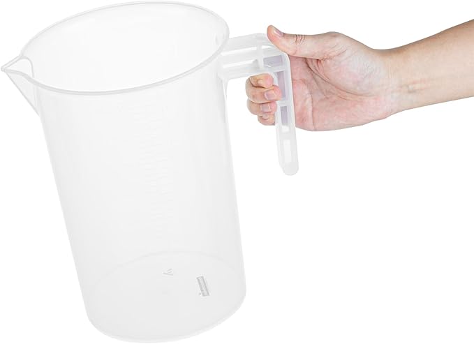 Restaurantware Measuring Cup, 4 Quarts Pack of 1 Conical Spout Liquid Scaling Vessel Embossed Ml and Oz Graduations, Clear Plastic Measuring Cup with Handle, For Cooking Baking For Oil Flour