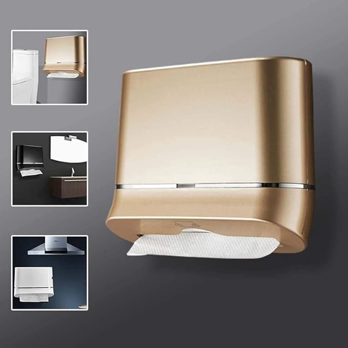 Tissue Box Cover Paper Towel Dispenser Hand Tissue Dispenser Wall Mount, Compact Paper Towel Holder, Commercial for Bathroom Or Kitchen (Color : White, Size : One Size)