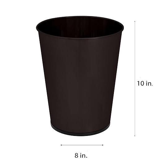 Bath Bliss 5 Liter Small Wastebasket | Round Open Top | Trash Can | Bathroom | Bedroom | Kitchen | Office | Dorm | Disposal Waste Bin | Garbage | Oil Rubbed Bronze