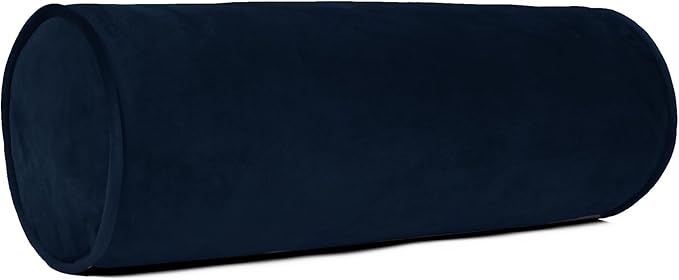 Sherry Kline Velvet Set of 2 Neck Bolster Pillow, Made with Plush Velvet, Cylinder Pillows, for Couch & Bed, Decorative Round Throw Pillow, Back & Neck Support (Set of 2, Ocean Blue)
