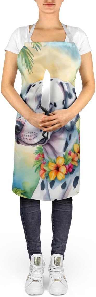 Caroline's Treasures Dalmatian Luau Apron Cooking Kitchen Server Baking Crafts Gardening for Adult Women Men, Unisex, Large, Multicolor