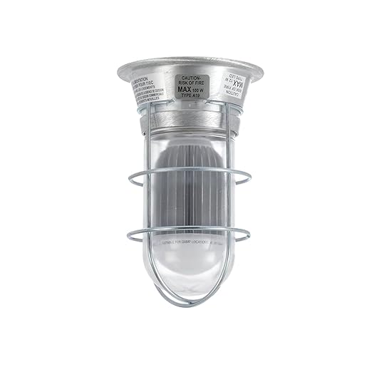 OCS Parts Commercial Kitchen Canopy Hood and Walk-in Refrigeration Lighting | Light Fixture, Globe, LED Light Bulb, and Wire Guard (Fixture + Bulb + Wire Guard)