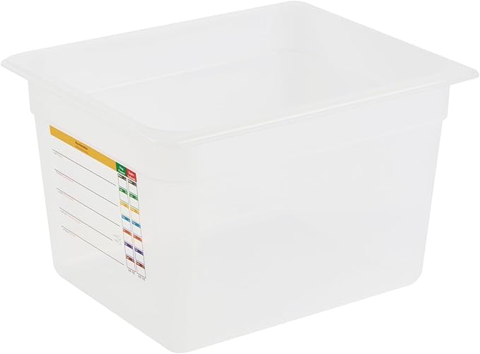 Restaurantware Food Storage Container 10 Pack of 12.7 x 10.3 x 7.8 Inches Plastic Stackable Storage Box White Reusable Label Container Dishwasher Safe For Restaurants And Kitchens